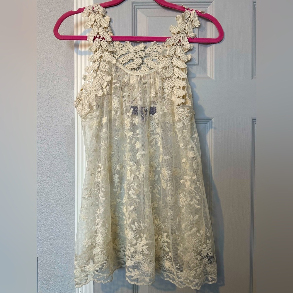 NWOT sheer lace top